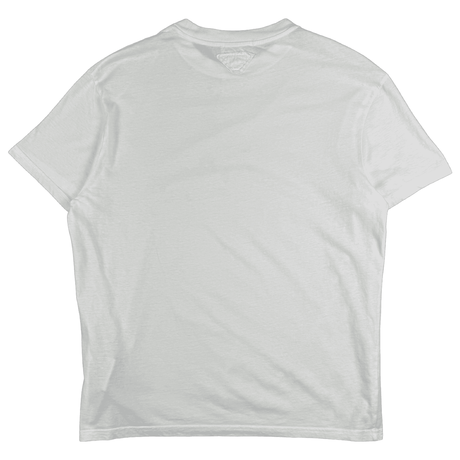 Prada Triangle Blank Logo Crew Tee White (USED)
