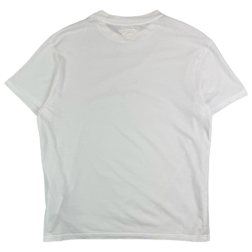 Prada Triangle Blank Logo Crew Tee White (USED) | Vintage Clothing Store Canada