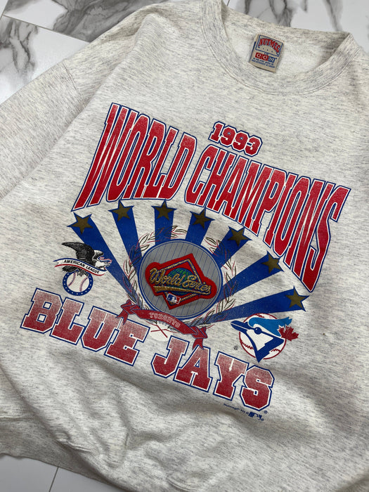 Vintage 1993 Toronto Blue Jays Champs Sweatshirt Grey | Vitnage Clothing Store Canada