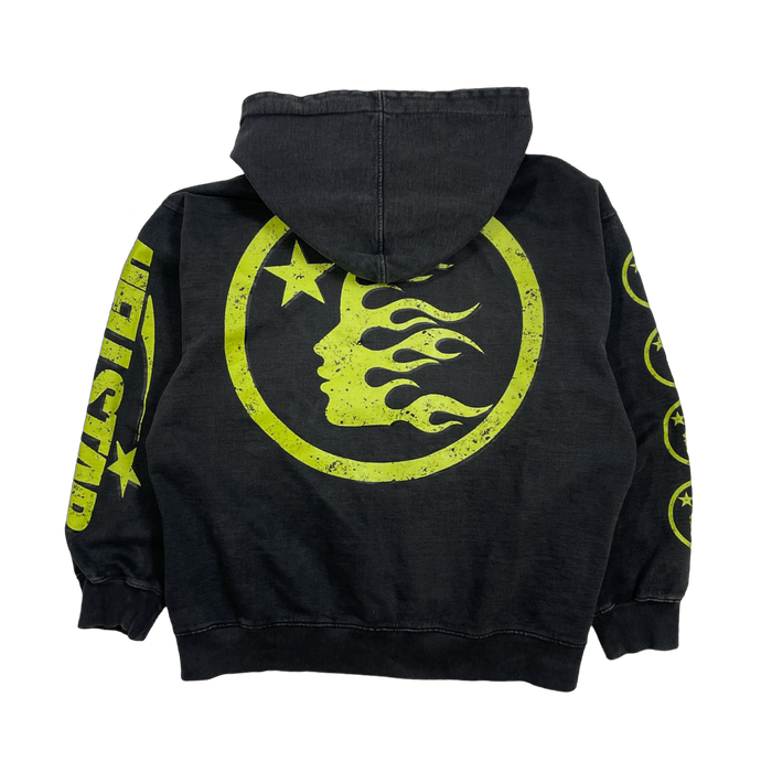 Hellstar Zip-Up Hoodie Washed Black/Green (USED) | Vitnage Clothing Store Canada