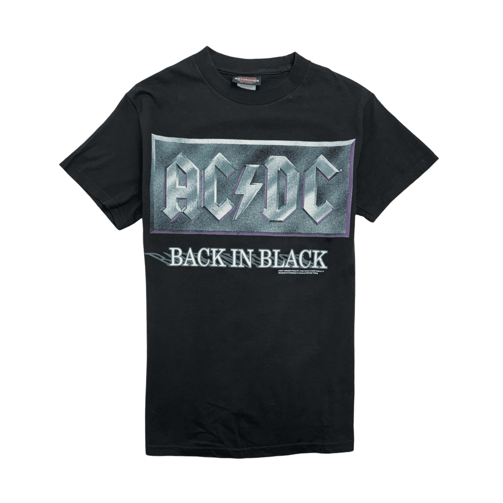 (S) Vintage '01 AC/DC Back In Black Band Tee Black