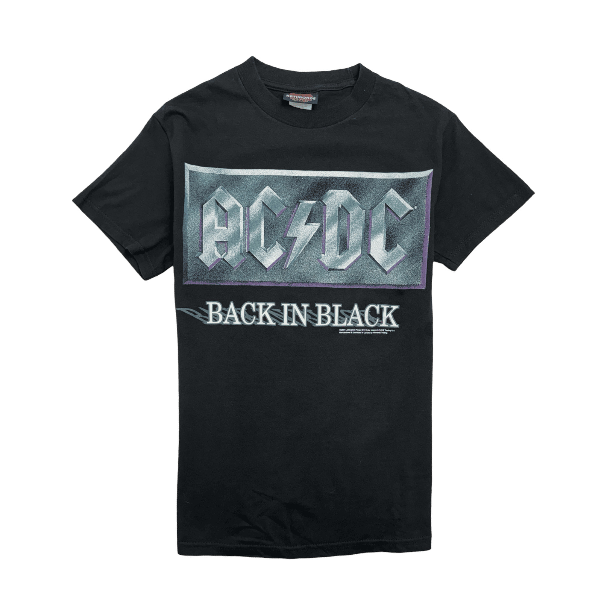 (S) Vintage '01 AC/DC Back In Black Band Tee Black