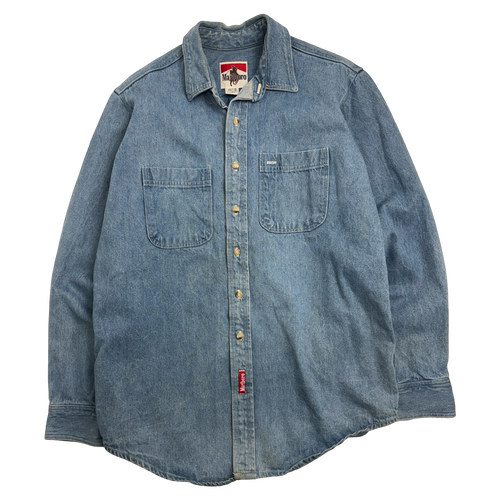 Vintage Marlboro Light Blue Denim Button Up | Vintage Clothing Store Canada