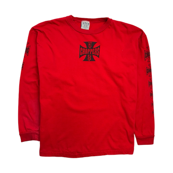 (L) Vintage 90s West Coast Choppers L/S Tee Red