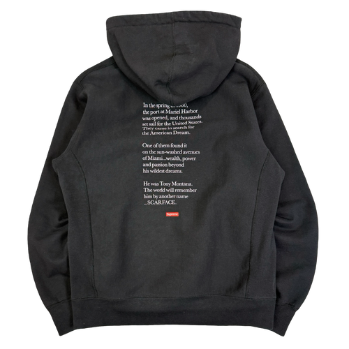 Supreme Scarface Friend Hoodie Black (USED) | Vintage Clothing Store Canada