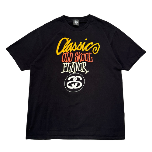 Stussy Classic Old Skool Flavour Tee Black (USED) | Vintage Clothing Store Canada