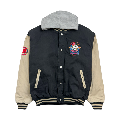 (M) Vintage Mickey Mouse Varsity Jacket Hooded | Vintage Clothing Store Canada