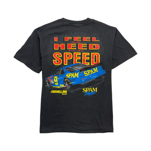 Vintage 90s Spam Nascar Racing Tee Black | Vintage Clothing Store Canada