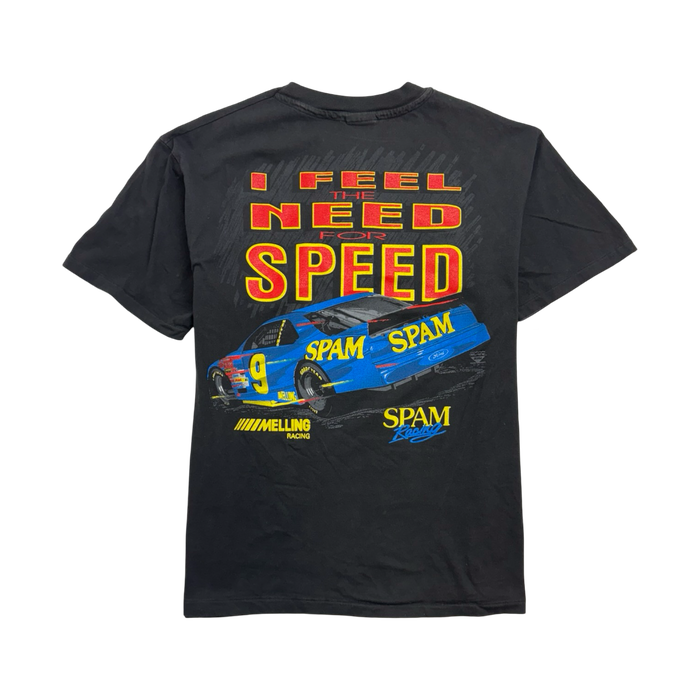 Vintage 90s Spam Nascar Racing Tee Black | Vitnage Clothing Store Canada