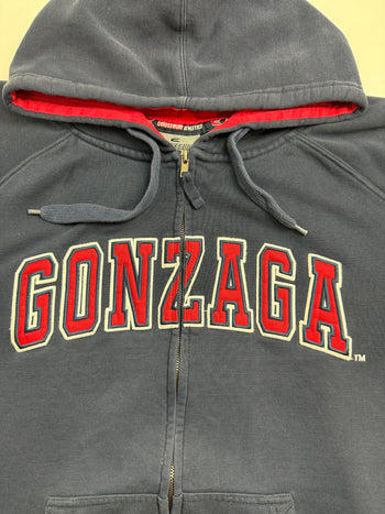 (L) Vintage Gonzaga Bulldogs Zip-Up Hoodie Navy