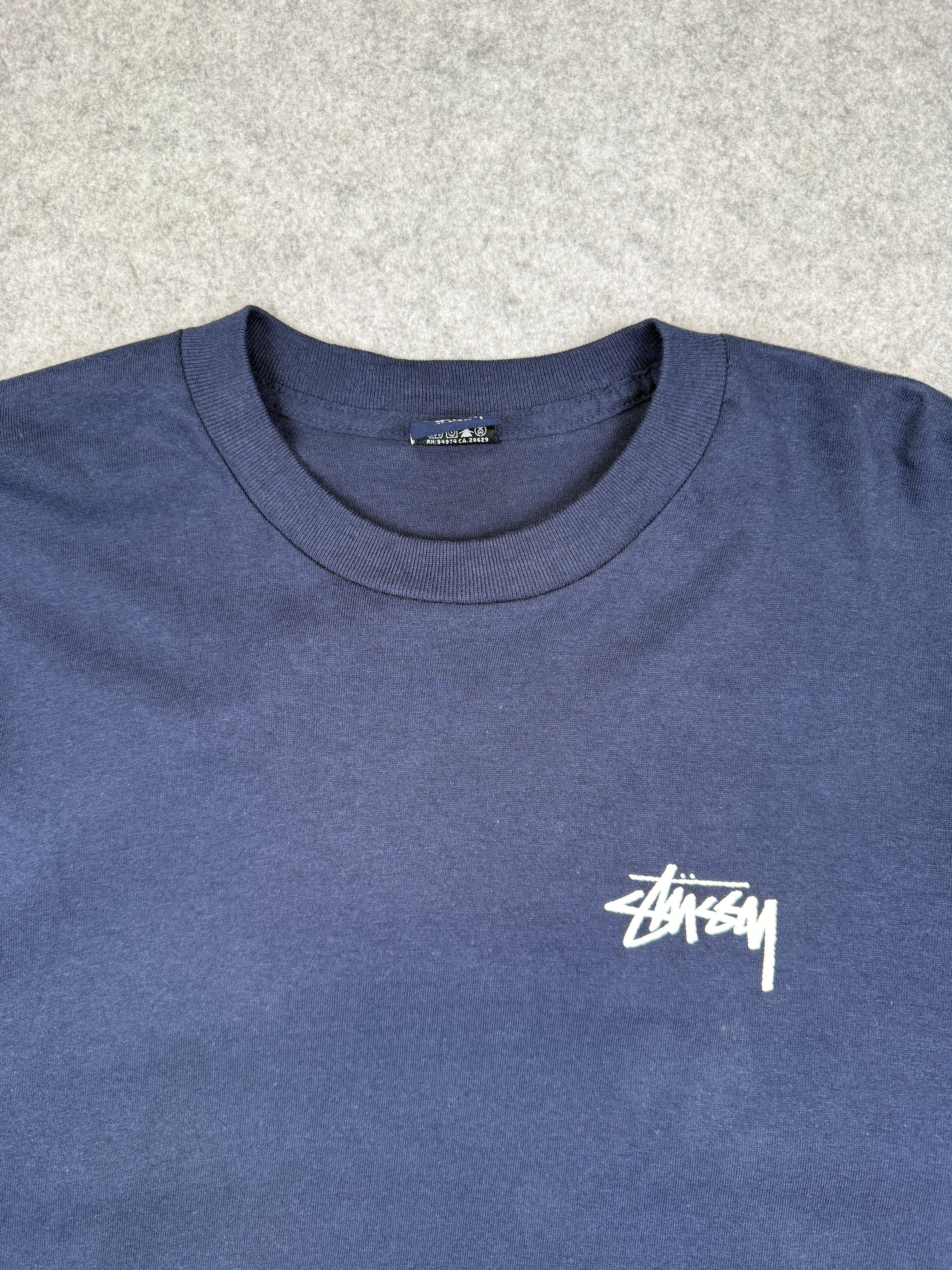 Vintage Stussy Golden 8 Ball L/S Tee Navy