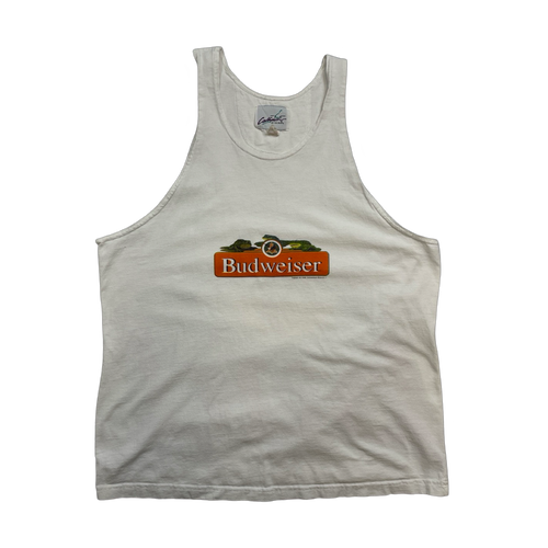 Vintage '98 Budweiser Tank Top White | Vintage Clothing Store Canada