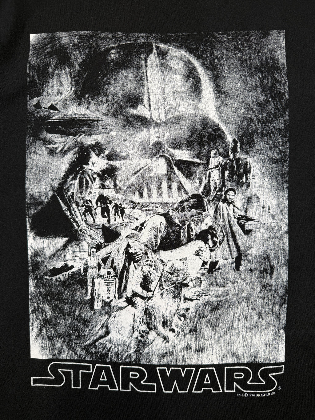 Vintage 90's Star Wars Darth Vader Movie Promo Tee Black
