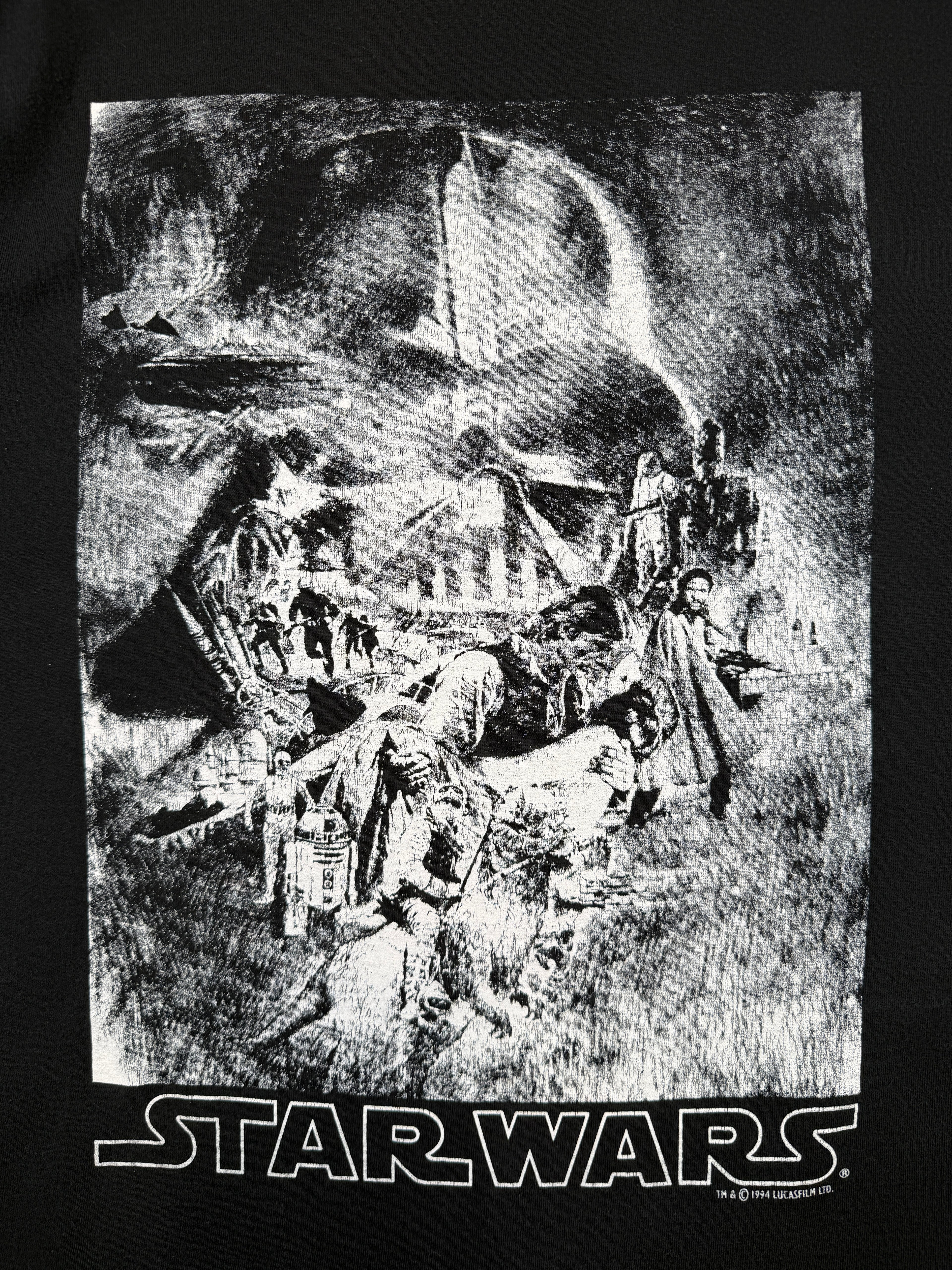 Vintage 90's Star Wars Darth Vader Movie Promo Tee Black