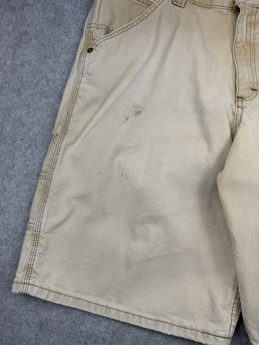 Vintage Lee Dungarees Carpenter Shorts Beige