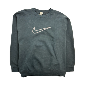 Vintage 90s Nike Big Swoosh Embroidered Sweatshirt Black