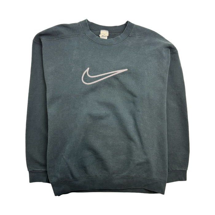 Vintage 90s Nike Big Swoosh Embroidered Sweatshirt Black | Vitnage Clothing Store Canada