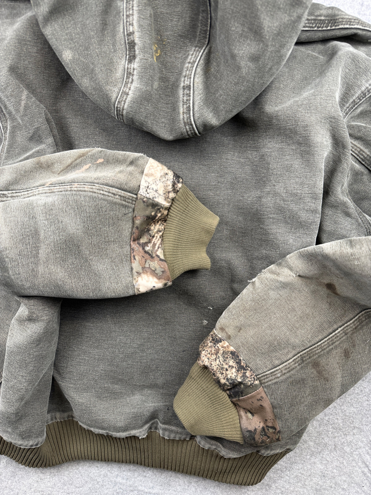 Vintage Carhartt Distressed Active Hooded Jacket Green