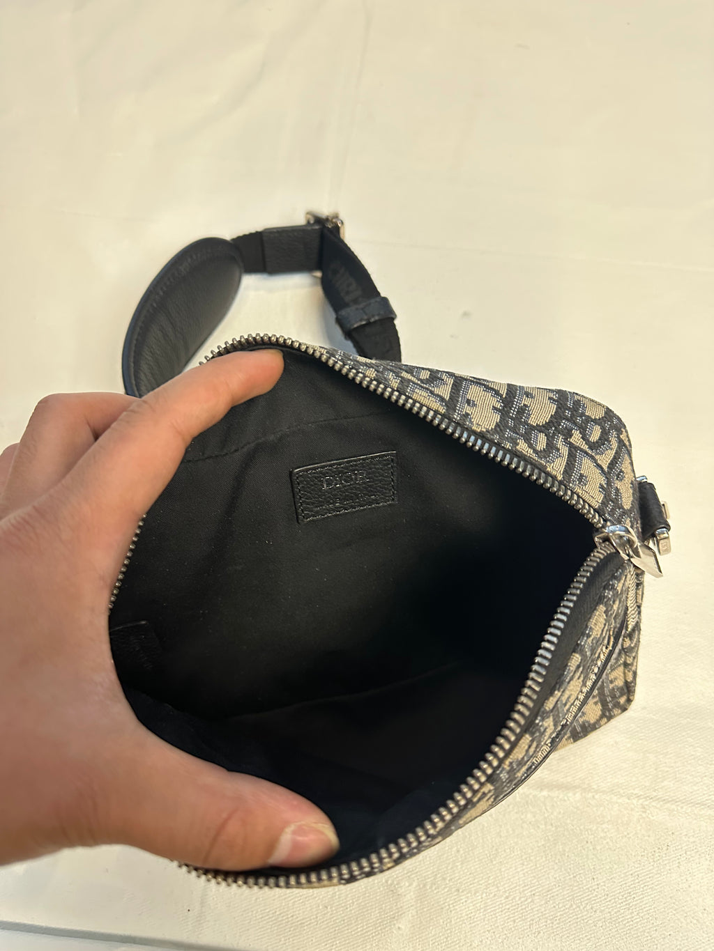 Dior Safari Oblique Messenger Bag Navy/Black/Beige