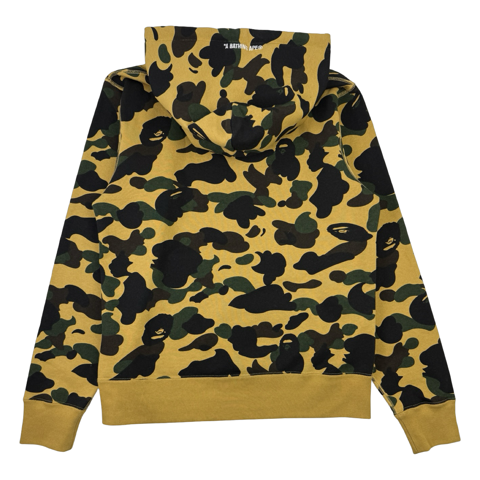 BAPE 1st Camo College Pullover Hoodie Yellow