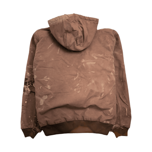 Vintage 90s Carhartt Paint Splatter Hooded Jacket Brown | Vintage Clothing Store Canada