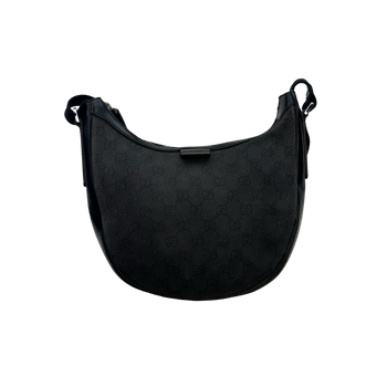 Gucci GG Canvas Half Moon Shoulder Bag Black