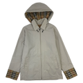 Vintage Burberry Checkered Hooded Light Jacket Beige