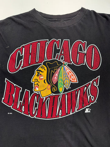 (XL) Vintage Chicago Blackhawks Tee Black