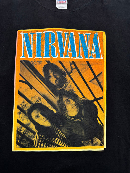 (L) Vintage '04 Nirvana Band Tee Black | Vitnage Clothing Store Canada