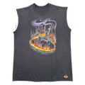 Vintage Holoubek Skeleton Flame Guitar Sleeveless Tee Black
