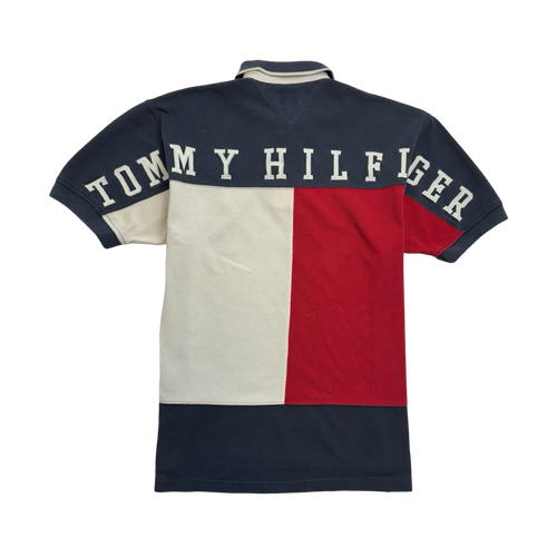 (S) Vintage 90s Tommy Hilfiger Flag Polo Shirt Navy | Vintage Clothing Store Canada