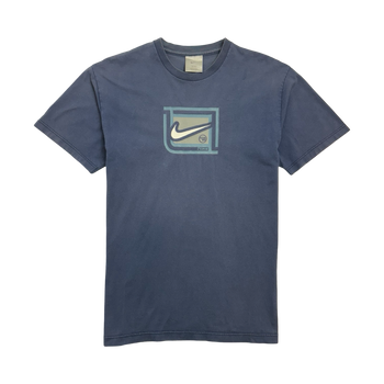 Vintage 2000s Nike Mid Swoosh Tee Light Navy