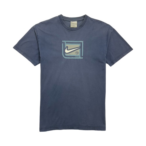 Vintage 2000s Nike Mid Swoosh Tee Light Navy | Vintage Clothing Store Canada