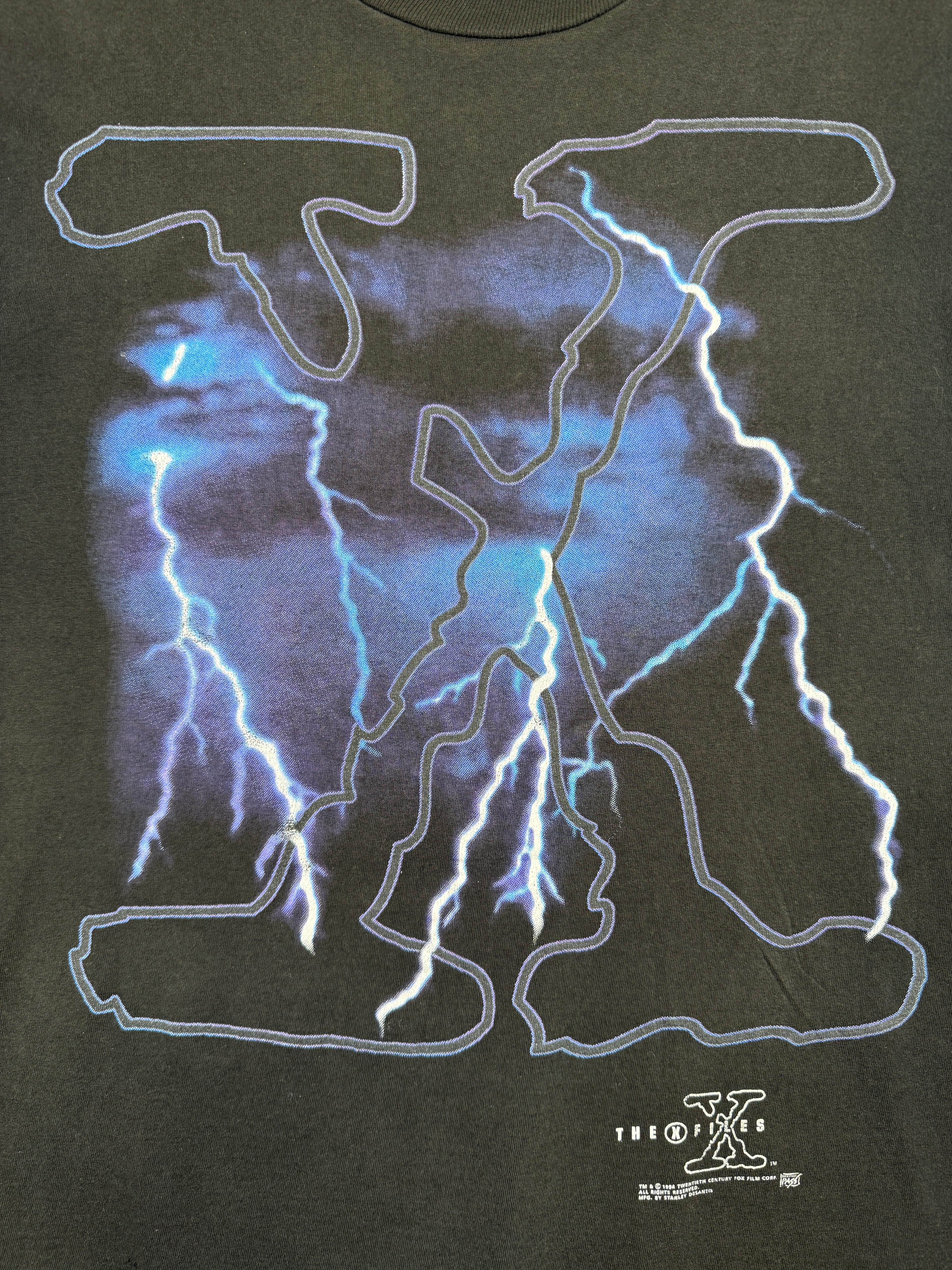 Vintage 90's The X Files Lightning Tee Black