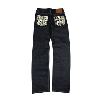 Evisu Lot 2000 Logo Print Seagull Denim Pants