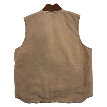 Vintage 2000s Carhartt Quilt Lined Work Vest Light Brown