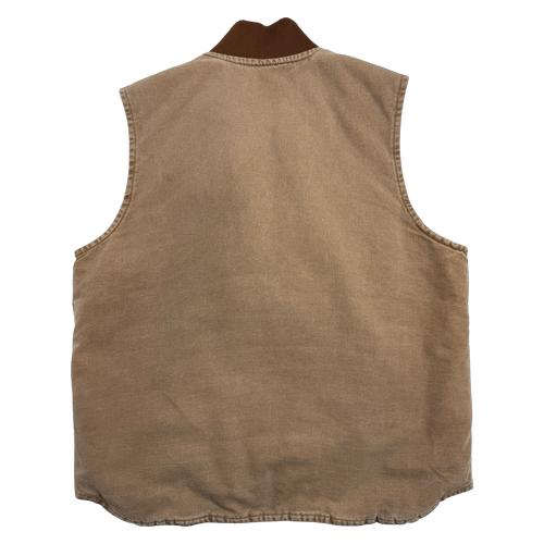 Vintage 2000s Carhartt Quilt Lined Work Vest Light Brown | Vintage Clothing Store Canada