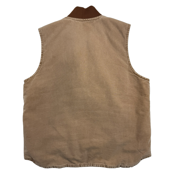 Vintage 2000s Carhartt Quilt Lined Work Vest Light Brown | Vitnage Clothing Store Canada