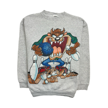 (M) Vintage '95 Tasmanian Devil Bowling Sweatshirt Grey