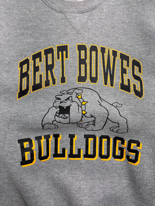 Vintage 90s Berts Bowes Bulldog Sweatshirt Grey | Vitnage Clothing Store Canada