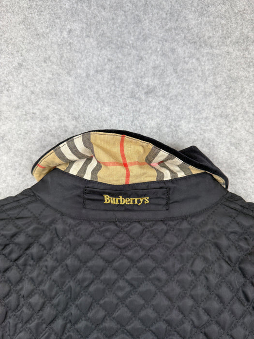 Women’s Vintage Burberry Quilted Suede Collar Jacket Black (USED) | Vitnage Clothing Store Canada