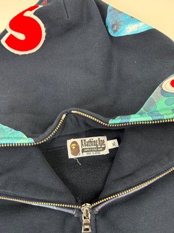 BAPE Jaws Shark Full Zip Sweater Navy (USED)