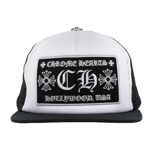 Chrome Hearts CH Hollywood Trucker Hat Black/White | Vintage Clothing Store Canada