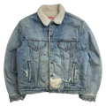 Vintage Distressed Levi Sherpa Lined Denim Jacket