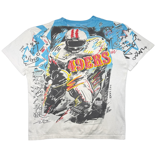 Vintage San Francisco 49ers Scribble AOP Tee White