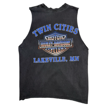 Vintage Harley Davidson Santa Sleeveless Tee Black