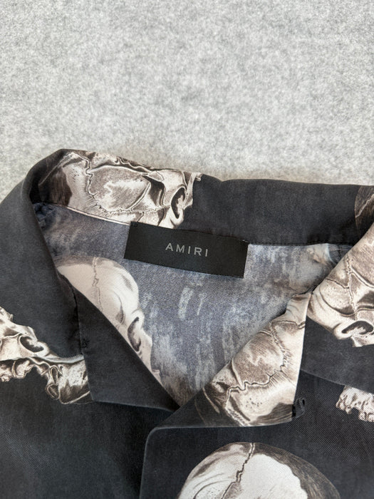 Amiri Skull-print Silk Button-up Shirt Black (USED) | Vitnage Clothing Store Canada