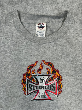 Vintage Sturgis 66th Bike Week Tank Top Tee Grey