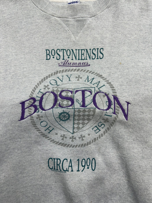 (L) Vintage Boston Sweatshirt Grey | Vitnage Clothing Store Canada