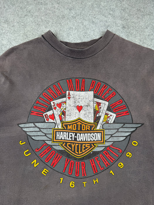 Vintage Harley Davidson National MDA Poker Run Sun Faded Tee | Vitnage Clothing Store Canada
